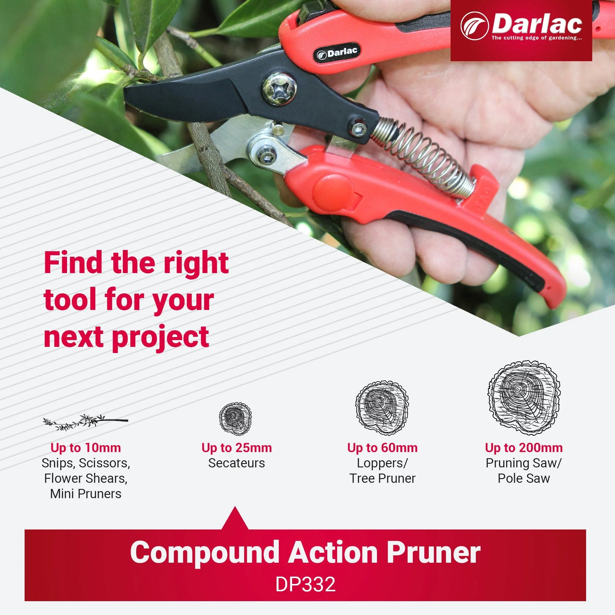 Darlac Compound Action Bypass Secateurs - Image 6